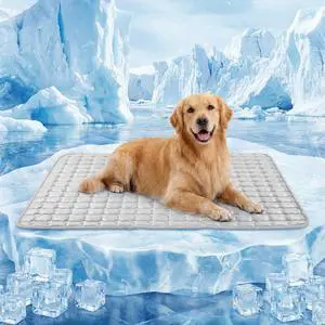 Cooling Mat for Dogs44"X32" Extra Large Pet PadQ-Max>0.5 Rapid Cooling Dense Weave FabricWashable Kennel Mat with Non-Slip Bottom (Light Grey, XL) Cooling Mat for Dogs44"X32" Extra Large Pet PadQ-Max>0.5 Rapid Cooling Dense Weave FabricWashable Kennel Mat with Non-Slip Bottom (Light Grey, XL)