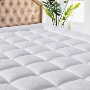 California King Mattress Pad - Cooling Breathable Mattress Topper, Quilted Fitted Mattress Protector, Pillow Top Mattress Cover with 8-21" Deep Pocket, Soft, Machine Washable, White, Cal King California King Mattress Pad - Cooling Breathable Mattress Topper, Quilted Fitted Mattress Protector, Pillow Top Mattress Cover with 8-21" Deep Pocket, Soft, Machine Washable, White, Cal King