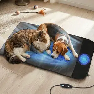 Electric Pet Ventilated & Heating Pad, 33"x16" Large Dog Cooling Mat with Fan, Cat Heating Pad, Winter Warm Dog Pad & Cooling Cat Mat for Indoor Pet Beds & Furniture Outdoor Cat Houses, 3 Levels Electric Pet Ventilated & Heating Pad, 33"x16" Large Dog Cooling Mat with Fan, Cat Heating Pad, Winter Warm Dog Pad & Cooling Cat Mat for Indoor Pet Beds & Furniture Outdoor Cat Houses, 3 Levels