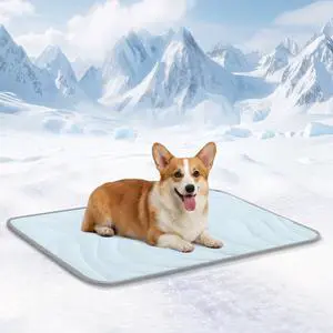 Dog Cooling Mat, Q-Max>0.45 Thin Breathable Cooling Mat for Large Dogs, Washable Reversible Dog Pad for Four Seasons, 36" L x 23" W, Ocean Blue Dog Cooling Mat, Q-Max>0.45 Thin Breathable Cooling Mat for Large Dogs, Washable Reversible Dog Pad for Four Seasons, 36" L x 23" W, Ocean Blue