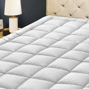 Queen Mattress Pad Quilted Fitted Mattress Protector Cooling Pillow Top Mattress Cover Breathable Fluffy Soft Mattress Topper with 8-21" Deep Pocket Queen Mattress Pad Quilted Fitted Mattress Protector Cooling Pillow Top Mattress Cover Breathable Fluffy Soft Mattress Topper with 8-21" Deep Pocket