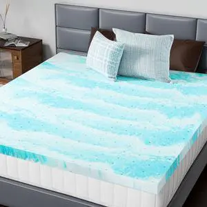 Mattress Toppers Memory Foam King Size, 3 Inch Thick Bed Topper Pad Cooling Gel Infused Soft Comfy Padding Breathable for Sleeper Sofa Couch RV Camper, CertiPUR-US Certified, Blue Mattress Toppers Memory Foam King Size, 3 Inch Thick Bed Topper Pad Cooling Gel Infused Soft Comfy Padding Breathable for Sleeper Sofa Couch RV Camper, CertiPUR-US Certified, Blue
