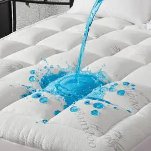 100% Waterproof King Size Mattress Topper, Viscose Made from Bamboo Pillow Top Mattress Protector for Back Pain Relief, Breathable Cooling Mattress Pad for Hot Sleeper, 8-21 Inch Deep Pocket 100% Waterproof King Size Mattress Topper, Viscose Made from Bamboo Pillow Top Mattress Protector for Back Pain Relief, Breathable Cooling Mattress Pad for Hot Sleeper, 8-21 Inch Deep Pocket