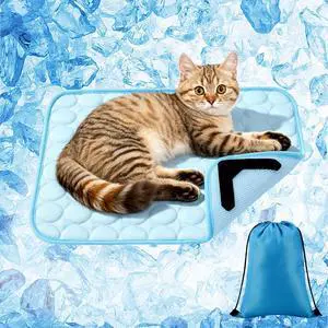 Cat Cooling Mat 20" x 16" Self Cooling Pad for Smal Dogs Cats Non-Slip Cool-Chill Mats Summer Pet Blanket with Storage Bag Washable Cool Pet Pad for Floor Sofa Bed Car Travel, Small Cat Cooling Mat 20" x 16" Self Cooling Pad for Smal Dogs Cats Non-Slip Cool-Chill Mats Summer Pet Blanket with Storage Bag Washable Cool Pet Pad for Floor Sofa Bed Car Travel, Small