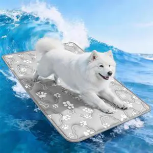 Dog Cooling Mat for Extra Large Dogs, Cool Dog Bed Mat for Indoor & Outdoor, Q-Max>0.5, Machine Washable Non-Toxic Pet Self Cooling Pad for Kennel, Crate, Car - XXL(48" x 30") - Grey Dog Cooling Mat for Extra Large Dogs, Cool Dog Bed Mat for Indoor & Outdoor, Q-Max>0.5, Machine Washable Non-Toxic Pet Self Cooling Pad for Kennel, Crate, Car - XXL(48" x 30") - Grey