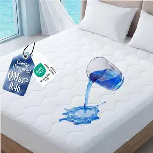 Quilted Fitted Mattress Pad, Queen Size Instant Cool Waterproof Sandwich Mattress Topper Cover for Hot Sleepers, 4-Layer Breathable Mattress Protector 8"-21" Deep Pocket, Bedroom Essentials Quilted Fitted Mattress Pad, Queen Size Instant Cool Waterproof Sandwich Mattress Topper Cover for Hot Sleepers, 4-Layer Breathable Mattress Protector 8"-21" Deep Pocket, Bedroom Essentials