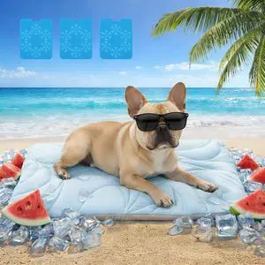 Dog Cooling Mat 5.0 Version Built-in Ice Pack, Long-Lasting Cool Dog Cooling Mat 5.0 Version Built-in Ice Pack, Long-Lasting Cool