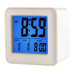 Easy to Set Digital Travel Alarm Clock, Snooze Function, Soft Night Light, Large Screen time and Month and Date Display and Alarm, Progressive Sound Alarm and Handy Size (White) Easy to Set Digital Travel Alarm Clock, Snooze Function, Soft Night Light, Large Screen time and Month and Date Display and Alarm, Progressive Sound Alarm and Handy Size (White)