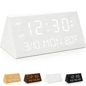 Premium Wooden Digital Alarm Clock with USB Charging Ports, Dimmable LED Display, Date, Day of Week, Temperature, DST, Clocks for Bedrooms, Desk, Nightstand, Bedside, Table, Office, Living Room Decor Premium Wooden Digital Alarm Clock with USB Charging Ports, Dimmable LED Display, Date, Day of Week, Temperature, DST, Clocks for Bedrooms, Desk, Nightstand, Bedside, Table, Office, Living Room Decor