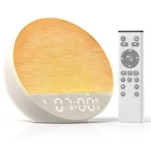Sunrise Alarm Clock with Sound Machine, Bluetooth Speaker, Remote, Putty Sunrise Alarm Clock with Sound Machine, Bluetooth Speaker, Remote, Putty