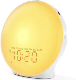 Sunrise Alarm Clock White Noise Machine with 25 Nature Sleep Sounds, Fully Dimmable Clock for Bedrooms, Heavy Sleepers, 17 Light Modes, Bluetooth Speaker Sunrise Alarm Clock White Noise Machine with 25 Nature Sleep Sounds, Fully Dimmable Clock for Bedrooms, Heavy Sleepers, 17 Light Modes, Bluetooth Speaker