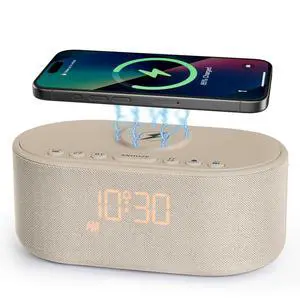 Sound Machine Alarm Clock for Bedrooms with Wireless Charging Sound Machine Alarm Clock for Bedrooms with Wireless Charging