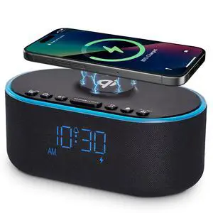 Qi Certified Wireless Charging Alarm Clock Radio for Bedroom Qi Certified Wireless Charging Alarm Clock Radio for Bedroom