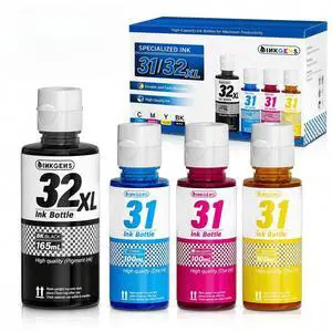 31 32XL Ink Bottle Set Refill for HP Smart Tank 7600 7602 7300 7301 7001, 5000 5101 5102, 6000 6001 651 551 Printer. Black CMY 31 32XL Ink Bottle Set Refill for HP Smart Tank 7600 7602 7300 7301 7001, 5000 5101 5102, 6000 6001 651 551 Printer. Black CMY