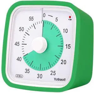 Visual Timer, Silent 60-min Countdown Timer for Kids, Green Green Visual Timer, Silent 60-min Countdown Timer for Kids, Green Green
