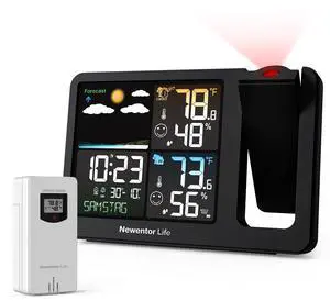 Projection Alarm Clock, 2-in-1 Weather Station, Red Ceiling Projection Alarm Clock, 2-in-1 Weather Station, Red Ceiling