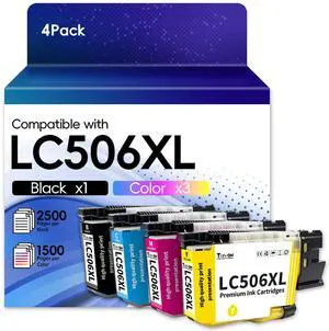 Tovon LC506XL Ink Cartridges Replacement for Brother LC506 Tovon LC506XL Ink Cartridges Replacement for Brother LC506