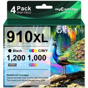 910XL Ink Cartridges Combo Pack for HP 910 Printer High-Yield Ink Cartridge 910XL Ink Cartridges Combo Pack for HP 910 Printer High-Yield Ink Cartridge