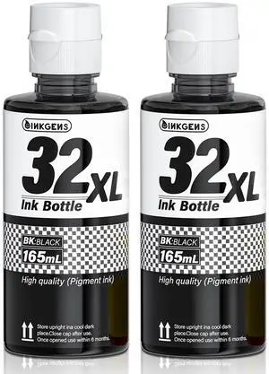 32XL Black Ink Bottle Refill for HP Smart Tank 5000 7301 651 7001 7602 6001 551 5101 7300 5102 7302 7601 6002 5103 755 757 570 578 590 Printers, 165ML Black Ink x 2-Pack 32XL Black Ink Bottle Refill for HP Smart Tank 5000 7301 651 7001 7602 6001 551 5101 7300 5102 7302 7601 6002 5103 755 757 570 578 590 Printers, 165ML Black Ink x 2-Pack
