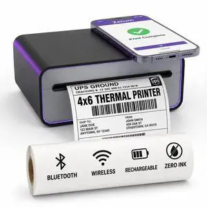 4x6 Thermal Shipping Label Printer, Bluetooth Wireless 4x6 Thermal Shipping Label Printer, Bluetooth Wireless