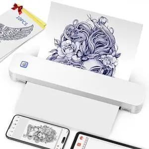 Tattoo Stencil Printer, Bluetooth Wireless Thermal Tattoo Printer Tattoo Stencil Printer, Bluetooth Wireless Thermal Tattoo Printer