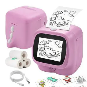 AI Voice Sticker Maker for Kids, Mini Thermal Printer, Purple Dino AI Voice Sticker Maker for Kids, Mini Thermal Printer, Purple Dino