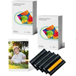 Compatible with Liene Amber M100 M110 4x6 160 Photo Paper & 4 Ink Cartridge Compatible with Liene Amber M100 M110 4x6 160 Photo Paper & 4 Ink Cartridge