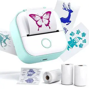Sticker Printer, Print Pods T02 with 3 Rolls Transparent Color Sticker Printer, Print Pods T02 with 3 Rolls Transparent Color