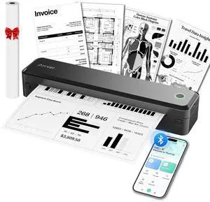 A8 Portable Thermal Printer, Wireless Bluetooth Inkless Printer for Travel, Supports 8.5" x 11" US Letter and A4 Thermal Paper, Compatible with iPhone, Android, Windows, Mac for Home Office A8 Portable Thermal Printer, Wireless Bluetooth Inkless Printer for Travel, Supports 8.5" x 11" US Letter and A4 Thermal Paper, Compatible with iPhone, Android, Windows, Mac for Home Office