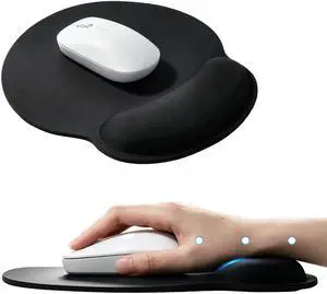 Ergonomic Mouse Pad with Wrist Rest, Contoured Fit Relieves Wrist Pressure, Smooth Lycra Surface for Free Gliding, Non-Slip PU Base, Soft Elastic Support Mouse Mat for Home Office (Black) Ergonomic Mouse Pad with Wrist Rest, Contoured Fit Relieves Wrist Pressure, Smooth Lycra Surface for Free Gliding, Non-Slip PU Base, Soft Elastic Support Mouse Mat for Home Office (Black)