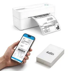 Bluetooth Thermal Shipping Label Printer, 4x6, White Bluetooth Thermal Shipping Label Printer, 4x6, White