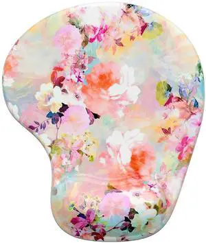 Ergonomic Mouse Pad with Wrist Rest Support, Gel Mouse Pads with Non-Slip PU Base, Pain Relief Memory Foam Computer Mat, Cute Office Supplies Desk Decro Accessories, Pink Flower Ergonomic Mouse Pad with Wrist Rest Support, Gel Mouse Pads with Non-Slip PU Base, Pain Relief Memory Foam Computer Mat, Cute Office Supplies Desk Decro Accessories, Pink Flower