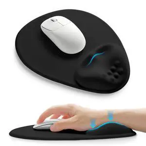 Palm-Rest and Wrist-Hugging Mouse Pad Wrist Rest, Ergonomic Wrist Support with Curve Fitting Cushioned Memory Foam for Carpal Tunnel Pain Relief, 9.9 x 8.3 Inch, Dark Night Black Palm-Rest and Wrist-Hugging Mouse Pad Wrist Rest, Ergonomic Wrist Support with Curve Fitting Cushioned Memory Foam for Carpal Tunnel Pain Relief, 9.9 x 8.3 Inch, Dark Night Black