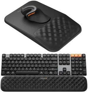 KMP50 Ergonomic Mouse Pad with Wrist Rest, PU Leather, Black KMP50 Ergonomic Mouse Pad with Wrist Rest, PU Leather, Black