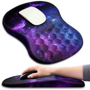 Ergonomic Mouse Pad Wrist Support with Massage Design, Wrist Rest Pain Relief Mousepad with Memory Foam&Non-Slip PU Base, Mouse Pads for Wireless Mouse & Desk (12x8 inch,Galaxy) Ergonomic Mouse Pad Wrist Support with Massage Design, Wrist Rest Pain Relief Mousepad with Memory Foam&Non-Slip PU Base, Mouse Pads for Wireless Mouse & Desk (12x8 inch,Galaxy)