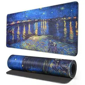 Van Gogh Starry Night Over the Rhône XL Gaming Mouse Pad & Extended Large Desk Mat 31.4"x11.8" for Gaming, Office, Travel & Desktop Décor. Van Gogh Starry Night Over the Rhône XL Gaming Mouse Pad & Extended Large Desk Mat 31.4"x11.8" for Gaming, Office, Travel & Desktop Décor.