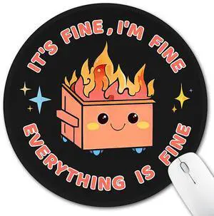 Funny Mouse Pad, Dumpster on Fire Round Mousepad for Office Desk Funny Mouse Pad, Dumpster on Fire Round Mousepad for Office Desk