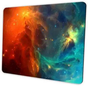Orange Cyan Nebula Mouse Pad, 9.5"x7.9" Galaxy Computer Mousepad Orange Cyan Nebula Mouse Pad, 9.5"x7.9" Galaxy Computer Mousepad