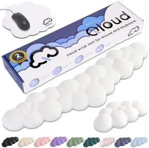Cloud Keyboard Wrist Rest Create-ables Qloud Cloud Wrist Rest for Computer Keyboard and Mouse, Ergonomic Memory Foam Wrist Pad with Non-Slip Base, Includes Cloud Mouse Pad White Cloud Keyboard Wrist Rest Create-ables Qloud Cloud Wrist Rest for Computer Keyboard and Mouse, Ergonomic Memory Foam Wrist Pad with Non-Slip Base, Includes Cloud Mouse Pad White