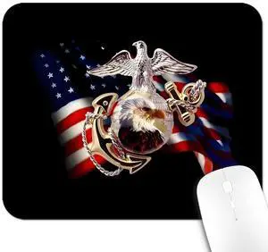 9.5"x 7.9" Office/Gaming Mouse Pad US Marine Corps Military Design, Cool American Flag Patriotic Eagle Gold Anchor USMC Veterans Gift, Cute Anti-Slip Mat for Desk Decor 9.5"x 7.9" Office/Gaming Mouse Pad US Marine Corps Military Design, Cool American Flag Patriotic Eagle Gold Anchor USMC Veterans Gift, Cute Anti-Slip Mat for Desk Decor