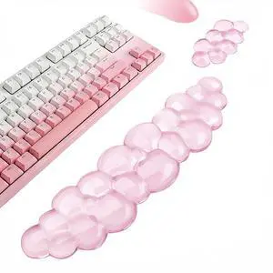 Cloud Keyboard and Mouse Wrist Rest Set, Clear Gel Keyboard Mouse Wrist Rest Support Pad for Typing Pain Relief, Cute Aesthetic Desk Decor Accessory for Home Office Dorm(Pink) Cloud Keyboard and Mouse Wrist Rest Set, Clear Gel Keyboard Mouse Wrist Rest Support Pad for Typing Pain Relief, Cute Aesthetic Desk Decor Accessory for Home Office Dorm(Pink)