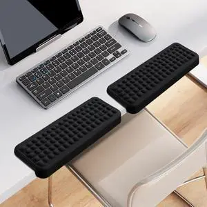2 Piece Keyboard Wrist Rest and Elbow Pads Set, 2-in-1 Memory Foam Arm Rest for Desk with Non-Slip Base, Ergonomic Desk Edge Cushion for Office and Home Use 2 Piece Keyboard Wrist Rest and Elbow Pads Set, 2-in-1 Memory Foam Arm Rest for Desk with Non-Slip Base, Ergonomic Desk Edge Cushion for Office and Home Use