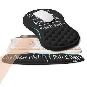 2-in-1 Ergonomic Set, Wave Rise Keyboard Wrist Rest and Massage Bulge Slope Mouse Pad Wrist Support, Cushion Memory Foam Integrated to Relieve Wrist Pain, Stay Positive 2-in-1 Ergonomic Set, Wave Rise Keyboard Wrist Rest and Massage Bulge Slope Mouse Pad Wrist Support, Cushion Memory Foam Integrated to Relieve Wrist Pain, Stay Positive