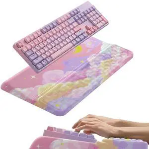 Ergonomic Keyboard Wrist Rest with Cute Cloud Print Adjustable Riser Stand Ergonomic Keyboard Wrist Rest with Cute Cloud Print Adjustable Riser Stand