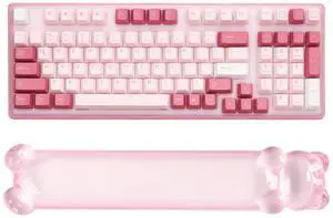 Clear Gel Keyboard Wrist Rest, Bear-Shape Wrist Rest, Ergonomic Wrist Rest for Computer Keyboard 60%/75% (Pink) Clear Gel Keyboard Wrist Rest, Bear-Shape Wrist Rest, Ergonomic Wrist Rest for Computer Keyboard 60%/75% (Pink)