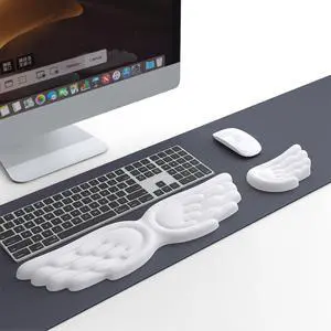 inbesk Angel Wing Wrist Rest Ergonomic Memory Foam Wrist Rest for Computer Keyboard Mouse Set, Cute Gaming Keyboard Cushion Hand Support PU Leather Surface Anti-Slip Waterproof White Angel Wing(white) inbesk Angel Wing Wrist Rest Ergonomic Memory Foam Wrist Rest for Computer Keyboard Mouse Set, Cute Gaming Keyboard Cushion Hand Support PU Leather Surface Anti-Slip Waterproof White Angel Wing(white)