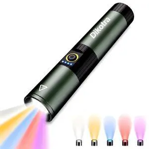 5 Color Rechargeable Flashlight, Zoomable RGB Multi-Color Light 5 Color Rechargeable Flashlight, Zoomable RGB Multi-Color Light