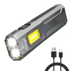 1500LM Ultra Bright Rechargeable Portable Flashlight, Magnetic with Clip EDC Flash Light, 9 Light Modes with UV/RGB Light, Small Thin Handheld Flashlight for Home Emergencies Camping, Aluminum, Grey 1500LM Ultra Bright Rechargeable Portable Flashlight, Magnetic with Clip EDC Flash Light, 9 Light Modes with UV/RGB Light, Small Thin Handheld Flashlight for Home Emergencies Camping, Aluminum, Grey