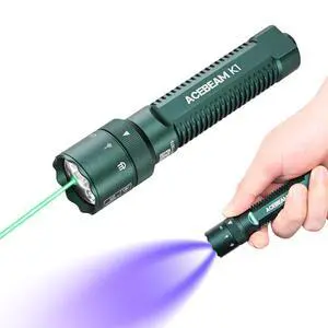 K1 EDC AA Flashlight with Green Laser Pointer, UV and White LED K1 EDC AA Flashlight with Green Laser Pointer, UV and White LED
