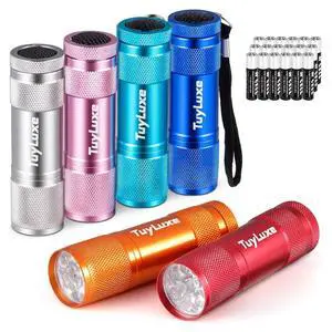 LED Mini Flashlights 6 Pack, 9-LED Small Flashlight with Lanyard, Assorted Color Aluminum Pocket Flashlight, AAA Battery Powered Handheld Lights for Kids, Camping, Home Emergencies, Night Reading LED Mini Flashlights 6 Pack, 9-LED Small Flashlight with Lanyard, Assorted Color Aluminum Pocket Flashlight, AAA Battery Powered Handheld Lights for Kids, Camping, Home Emergencies, Night Reading